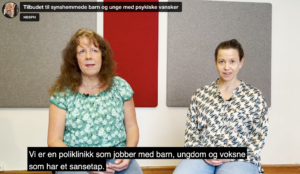 Skjermdump fra videoen i artikkelen. Du ser Kristin og Margrethe fra synsteamet som snakker.